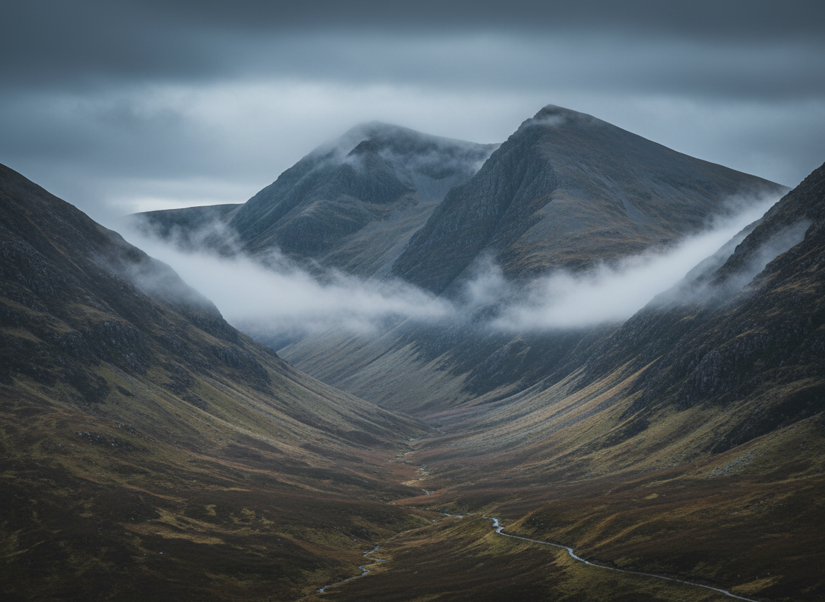 Misty mountain background